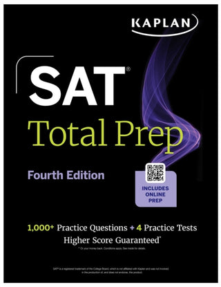 Cover image for 9798349701764 - SAT Total Prep, Fourth Edition (2026-2027): Includes 4 Full Length Practice Tests, 1,100+ Practice Questions + 1 Year Access to Online Quizzes and Video Lessons and Tutorials (Kaplan Test Prep)