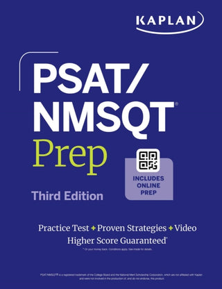 Cover image for 9798349701795 - PSAT/NMSQT Prep, Third Edition: Includes a Full Length Practice Test + 100s of Practice Questions + 1 Year Access Online Quizzes and Video Instruction (Kaplan Test Prep)
