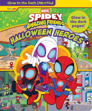 Supplemental image for 9798384600961 - Disney Junior Marvel Spidey and His Amazing Friends: Halloween Heroes Glow in the Dark Look and Find