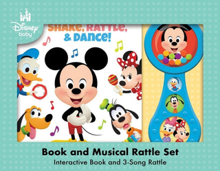Cover image for 9798384603955 - Disney Baby: Shake, Rattle, & Dance! Book and 3-Song Musical Rattle Set