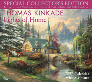 Cover image for 9798881609320 - Thomas Kinkade Collector's Scripture Edition 2027 Deluxe Wall Calendar + Print