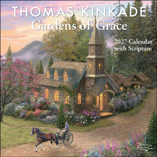 Cover image for 9798881609337 - Thomas Kinkade Gardens of Grace 2027 Wall Calendar with Scripture