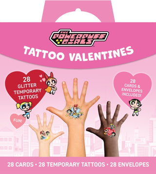 Supplemental image for 9798886635713 - Powerpuff Girls Temporary Tattoo Valentines